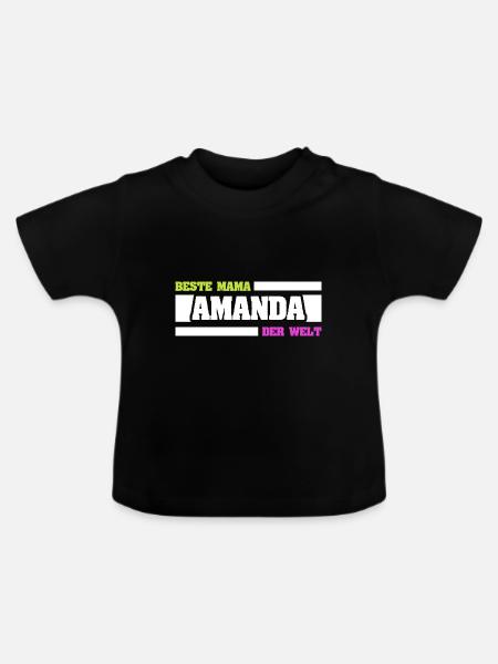 Mutter Amanda - Baby Bio-T-Shirt mit Rundhals - Schwarz