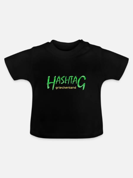 griechenland - Baby Bio-T-Shirt mit Rundhals - Schwarz
