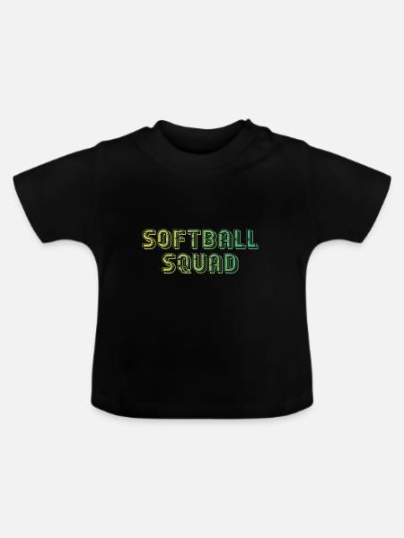 Softball - Baby Bio-T-Shirt mit Rundhals - Schwarz