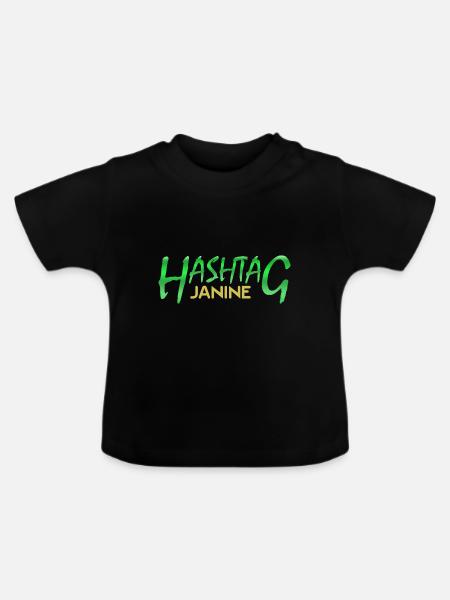Geschenk für Janine - Baby Bio-T-Shirt mit Rundhals - Schwarz