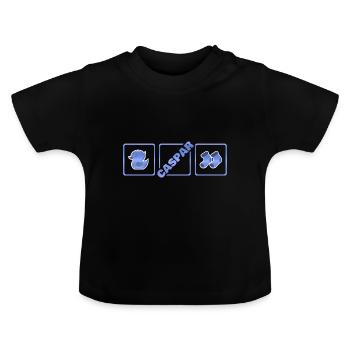 Birth of Caspar - Baby Organic T-Shirt with Round Neck - black - Front