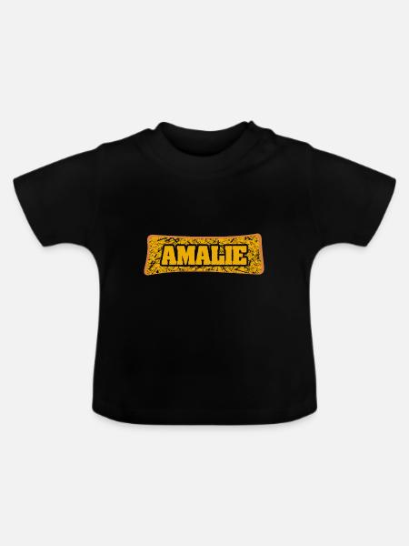 Amalie als Heirat - Baby Bio-T-Shirt mit Rundhals - Schwarz