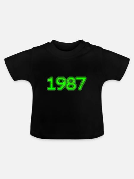 1987 - Baby Bio-T-Shirt mit Rundhals - Schwarz