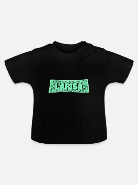 Geburtsname Larisa - Baby Bio-T-Shirt mit Rundhals - Schwarz