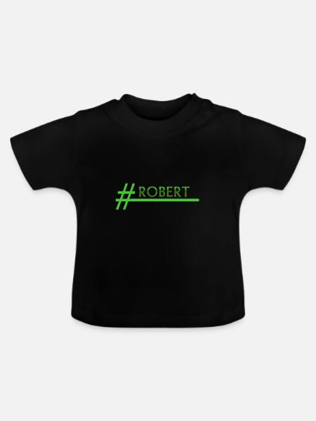 Stylischer Robert - Baby Bio-T-Shirt mit Rundhals - Schwarz