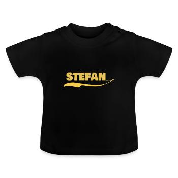 Gift for stefan - Baby Organic T-Shirt with Round Neck - black - Front