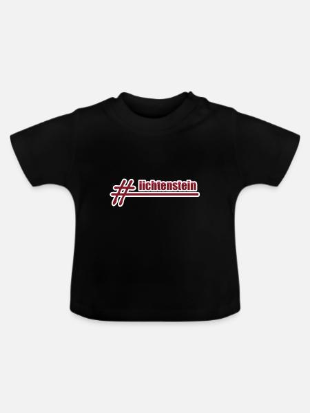lichtenstein als Land - Baby Bio-T-Shirt mit Rundhals - Schwarz