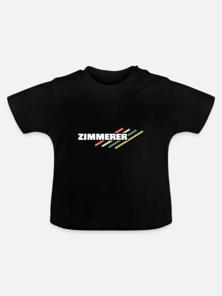 Zimmerer als Arbeitsplatz - Baby Bio-T-Shirt mit Rundhals - Schwarz