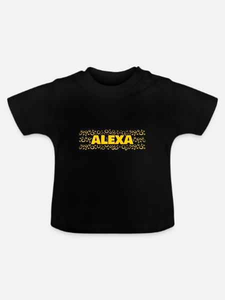 Vorname Alexa - Baby Bio-T-Shirt mit Rundhals - Schwarz