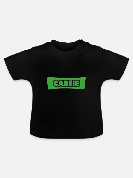 Geburt Carlie - Baby Bio-T-Shirt mit Rundhals - Schwarz