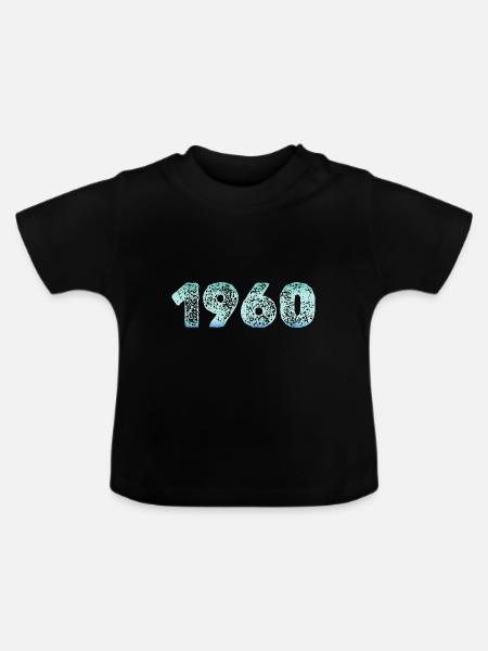 1960 - Baby Bio-T-Shirt mit Rundhals - Schwarz