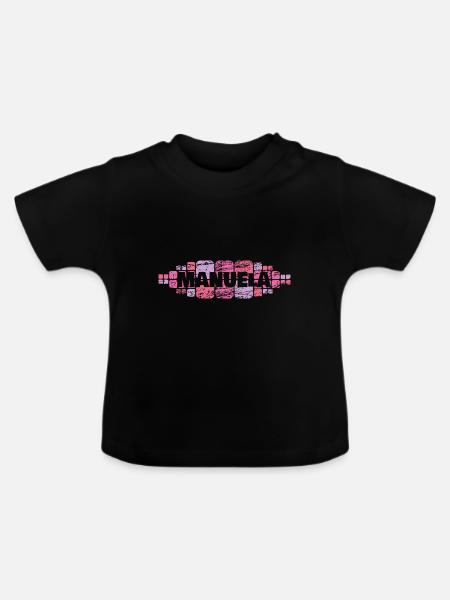 Geschenk für Manuela - Baby Bio-T-Shirt mit Rundhals - Schwarz