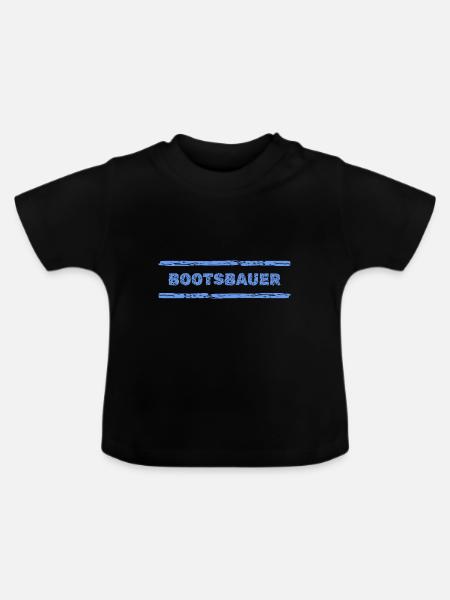 Bootsbauer als Beruf - Baby Bio-T-Shirt mit Rundhals - Schwarz