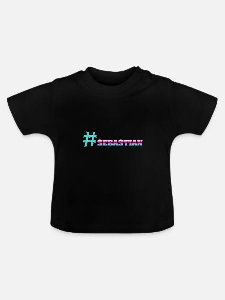 Sebastian - Baby Bio-T-Shirt mit Rundhals - Schwarz