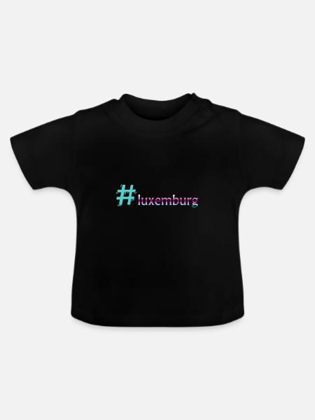 luxemburg - Baby Bio-T-Shirt mit Rundhals - Schwarz