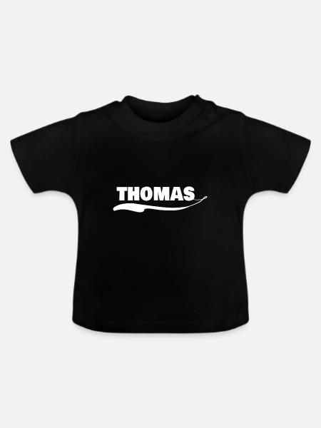 Vorname thomas - Baby Bio-T-Shirt mit Rundhals - Schwarz