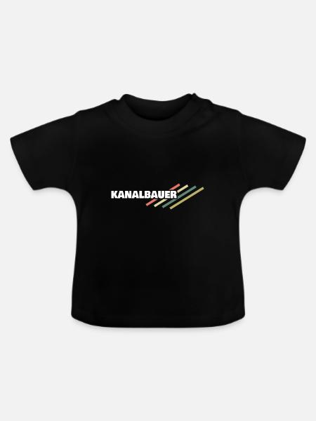 Arbeitsplatz Kanalbauer - Baby Bio-T-Shirt mit Rundhals - Schwarz