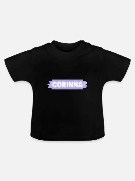 Mutter Corinna - Baby Bio-T-Shirt mit Rundhals - Schwarz