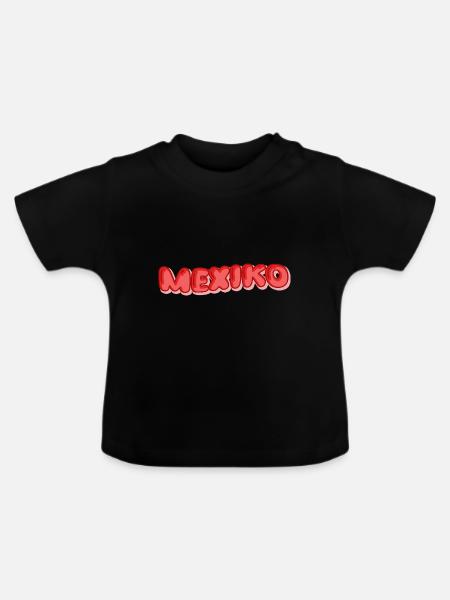 Urlaub Mexiko - Baby Bio-T-Shirt mit Rundhals - Schwarz