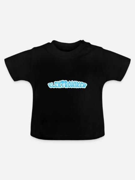 Elektroniker als Elektroniker - Baby Bio-T-Shirt mit Rundhals - Schwarz