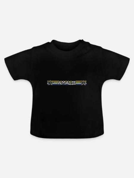 Geschenk für Amalie - Baby Bio-T-Shirt mit Rundhals - Schwarz