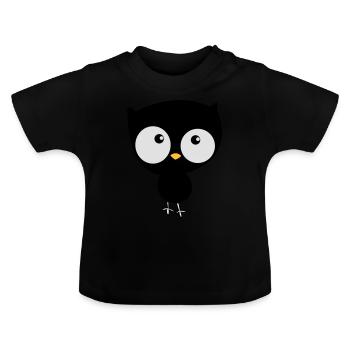 chouette - T-shirt bio col rond Bébé - noir - Devant