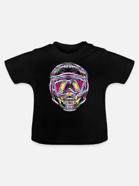 Helm - Baby Bio-T-Shirt mit Rundhals - Schwarz