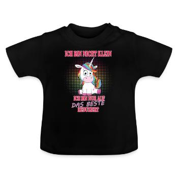 Ich bin nicht klein - Baby Bio-T-Shirt mit Rundhals - Schwarz - Vorne