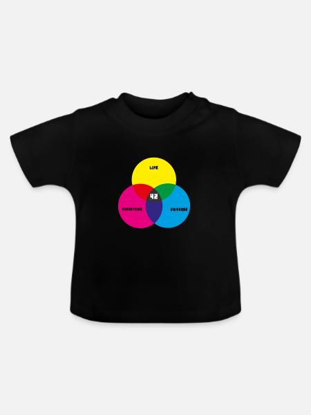 Die Antwort ist 42- Das Leben das Universum und e - Baby Bio-T-Shirt mit Rundhals - Schwarz