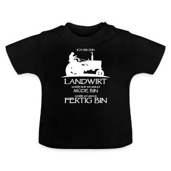 Landwirt - Baby Bio-T-Shirt mit Rundhals - Schwarz - Vorne