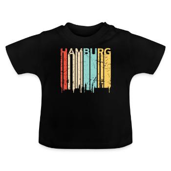 Hamburg - Baby Bio-T-Shirt mit Rundhals - Schwarz - Vorne