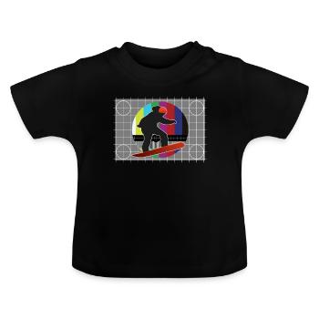 Signal de télévision snowboard - T-shirt bio col rond Bébé - noir - Devant
