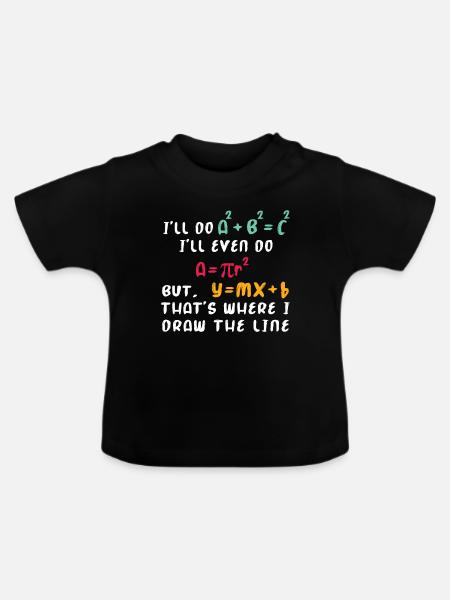 Mathe Nerd - Baby Bio-T-Shirt mit Rundhals - Schwarz