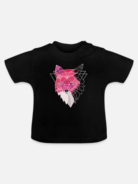 Pinker Fuchs - Baby Bio-T-Shirt mit Rundhals - Schwarz
