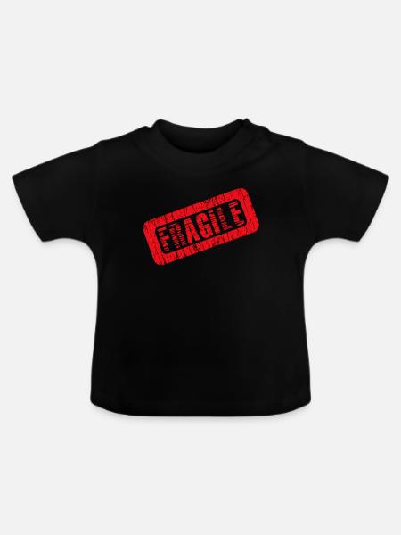 Fragil - Baby Bio-T-Shirt mit Rundhals - Schwarz