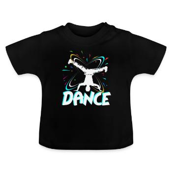 break dancing - Baby Organic T-Shirt with Round Neck - black - Front
