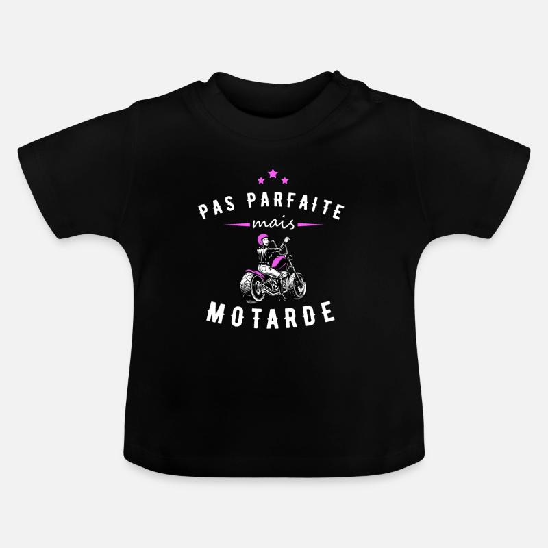 Pas Parfaite Mais Motarde - T-shirt bio col rond Bébé - noir