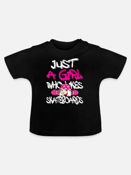 Skateboard Skater Skateboarding Geschenk - Baby Bio-T-Shirt mit Rundhals - Schwarz