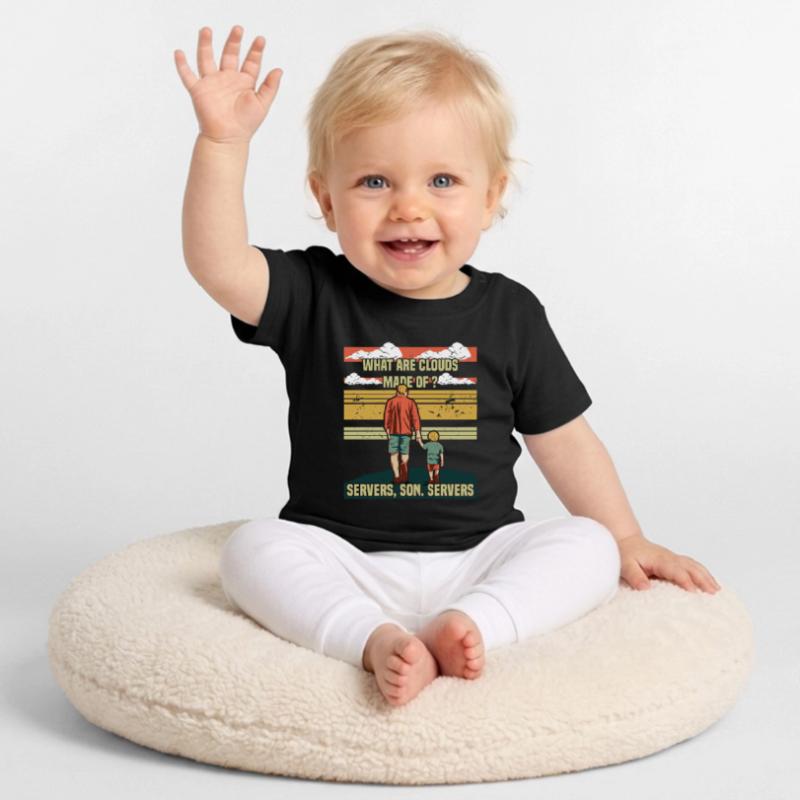 Programmierer Papa - Clouds Server Sohn Baby Bio-T-Shirt mit Rundhals
