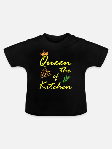 Kochen backen Food Kitchen - Baby Bio-T-Shirt mit Rundhals - Schwarz