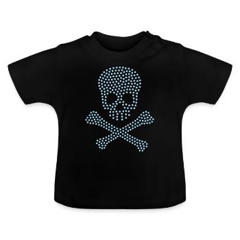 Crâne Diamant Bleu - T-shirt bio col rond Bébé - noir - Devant