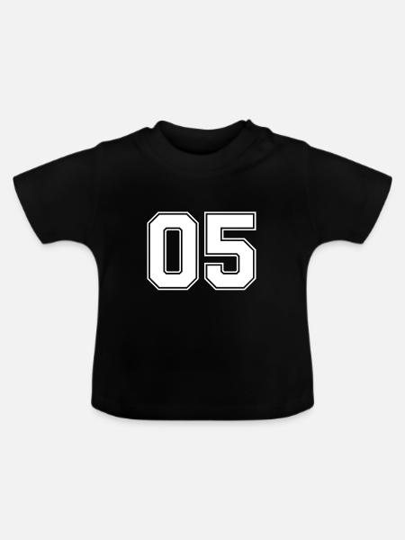 05 Nummer - Baby Bio-T-Shirt mit Rundhals - Schwarz