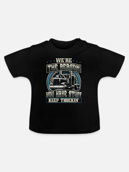 LKW Fahrer - Baby Bio-T-Shirt mit Rundhals - Schwarz