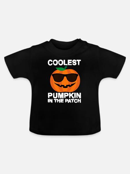 Coolest Pumpkin in the Patch - Baby Bio-T-Shirt mit Rundhals - Schwarz