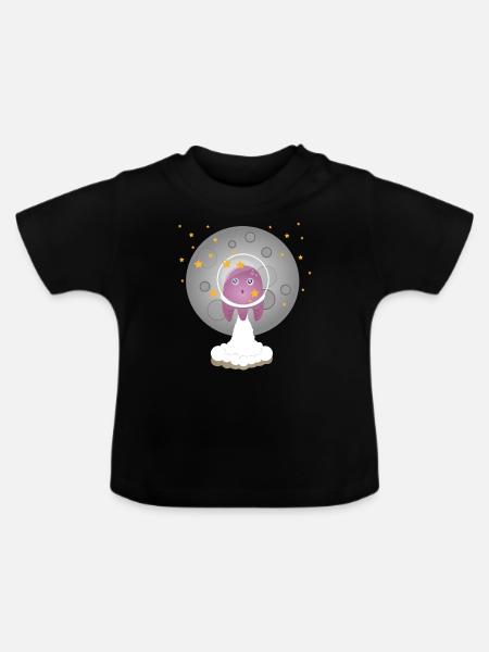 Astro Octopus - Baby Bio-T-Shirt mit Rundhals - Schwarz