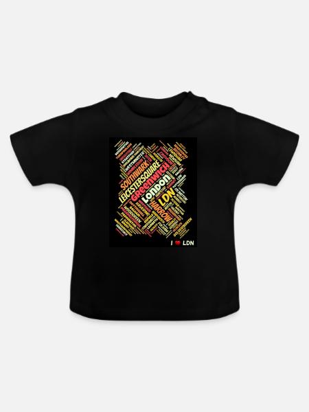 London - Baby Bio-T-Shirt mit Rundhals - Schwarz