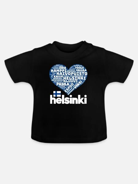 Helsinki - Baby Bio-T-Shirt mit Rundhals - Schwarz