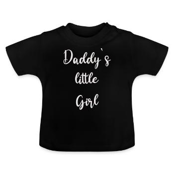 Daddys little girl - Baby Bio-T-Shirt mit Rundhals - Schwarz - Vorne