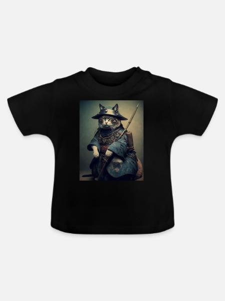 Chatmurai 4 - Baby Bio-T-Shirt mit Rundhals - Schwarz