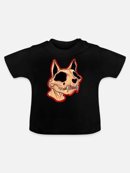 Katzenschädel - Baby Bio-T-Shirt mit Rundhals - Schwarz
